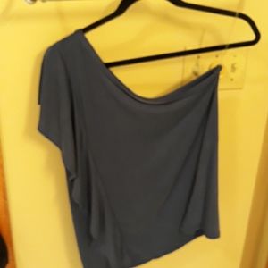 Cold shoulder blue lightweight top